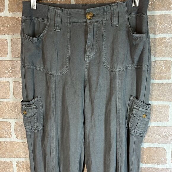 Knox Rose Pants Pull-On Grey Jogger Pockets XS Boho Cargo pockets - Picture 2 of 9